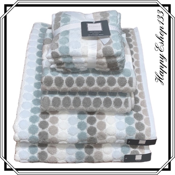 SOHO Living 100% Cotton Towel Set 8-Piece Spa Neutra Bath Hand Washcloth - Picture 1 of 14